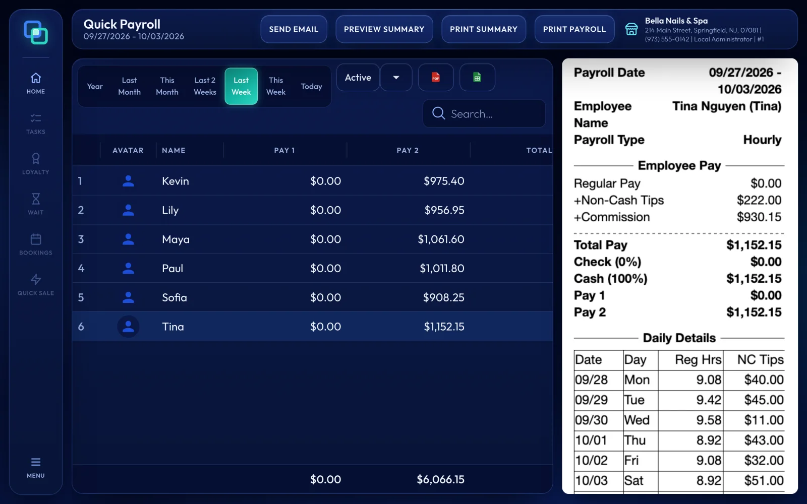 Payroll in EraPOS